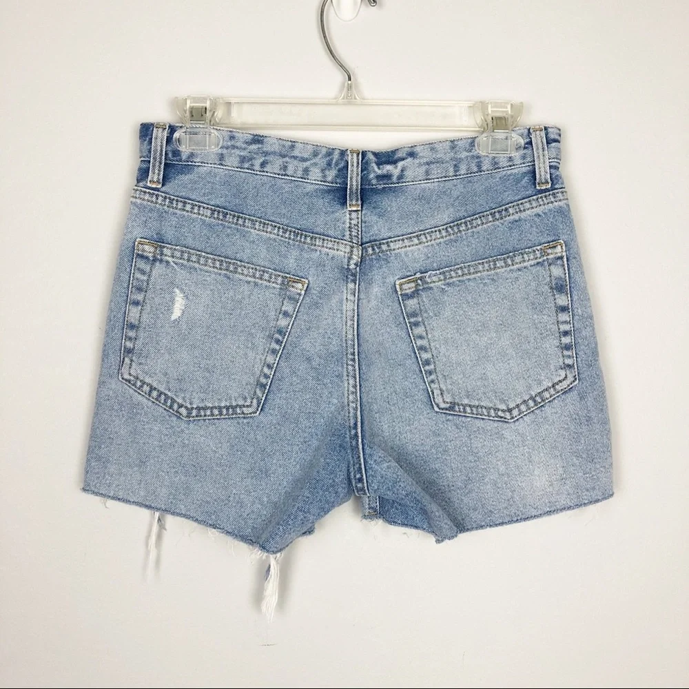 Topshop Moto Ashley Floral Cutoff Denim Jean Shorts Size 4 - Picture 2 of 7
